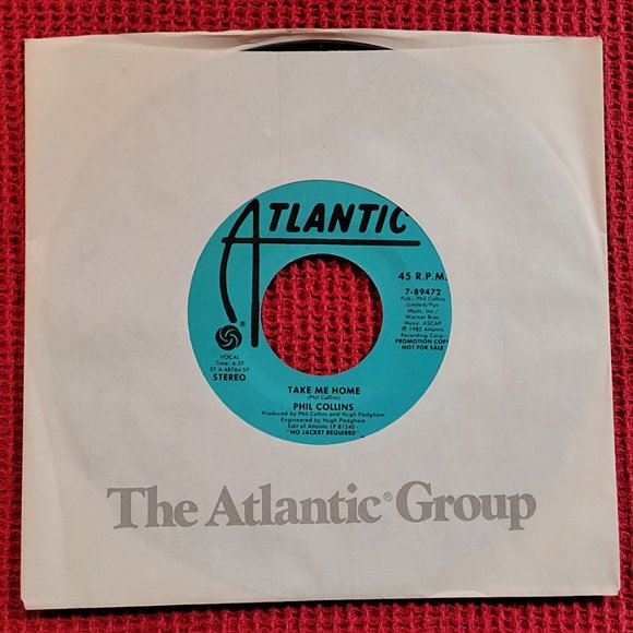 $25 OFF! VINYL COLLECTORS -> Phil Collins - RARE Promo Copy 45RPM - Take Me Home - Picture 4 of 4
